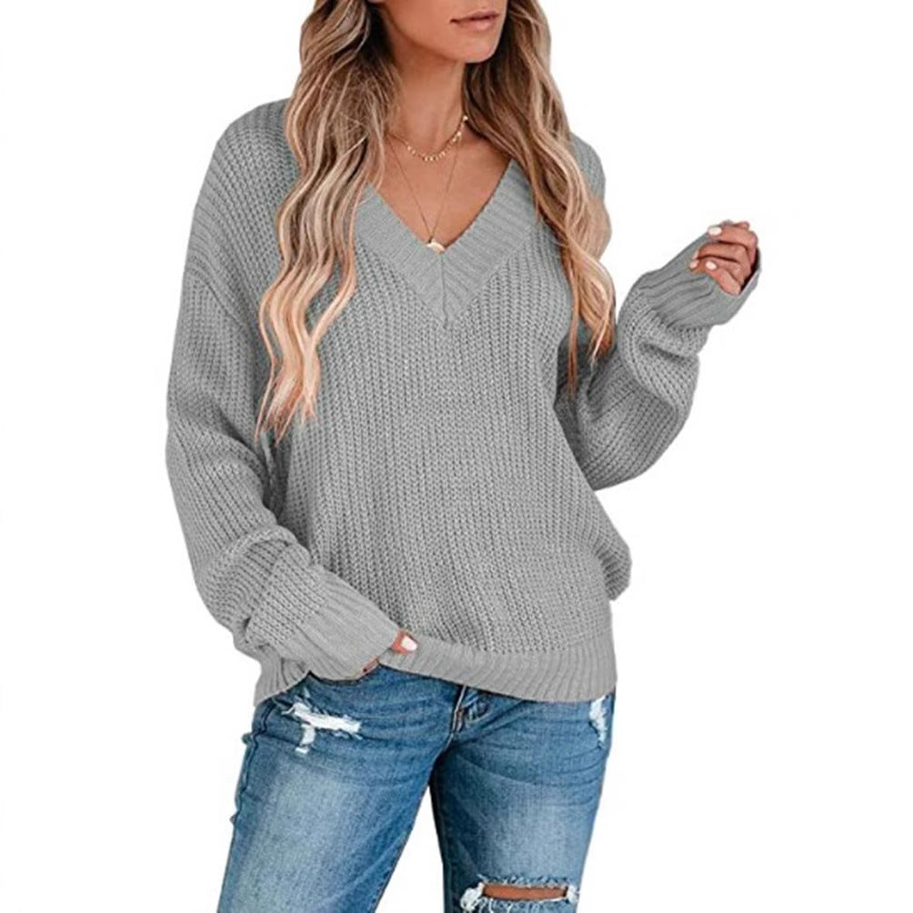 Damen Feinstrickpullover mit V-Ausschnitt und lässigem Schnitt Stalluxe