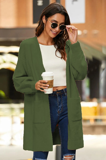Damen Langer Strickcardigan mit weichem Griff und praktischen Taschen Stalluxe