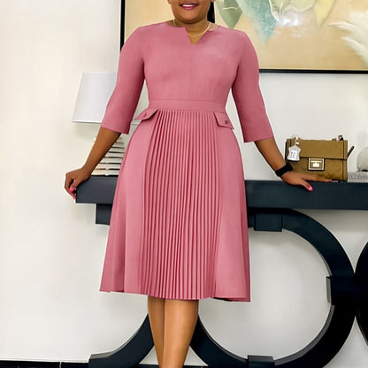 Damen Elegantes Midikleid mit Faltenwurf Stalluxe