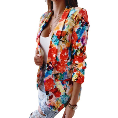 Damen Blumenmuster Blazer Stalluxe
