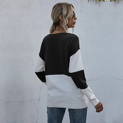 Damen lässiger V-Pullover mit modischem Netzdesign Stalluxe