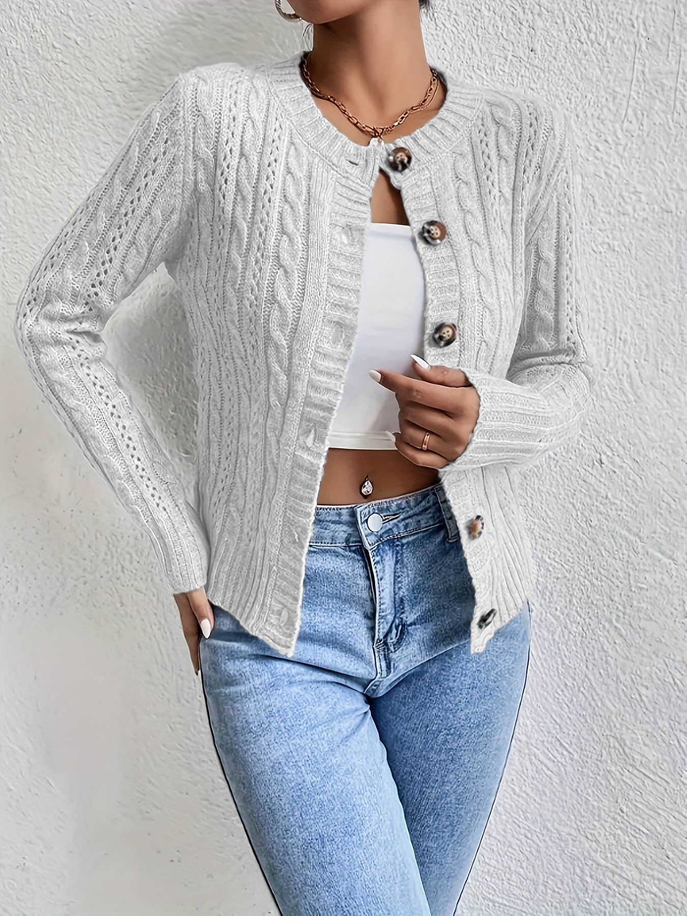 Damen elegante Strickjacke Stalluxe