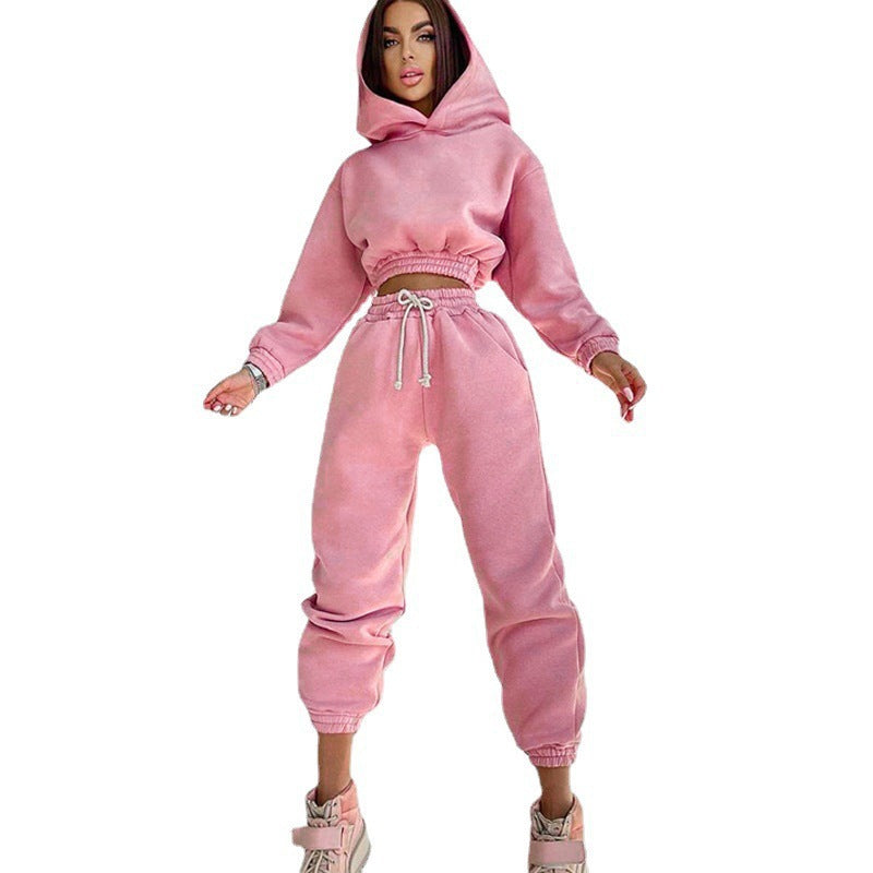 Damen lässiges Hoodie- und Jogginghose-Set mit stylischem Oversized-Schnitt Stalluxe Rosa