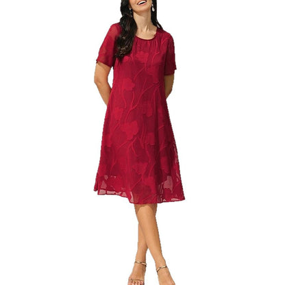 Damen Chic fließendes Kleid mit floralem Transparenzdesign Stalluxe