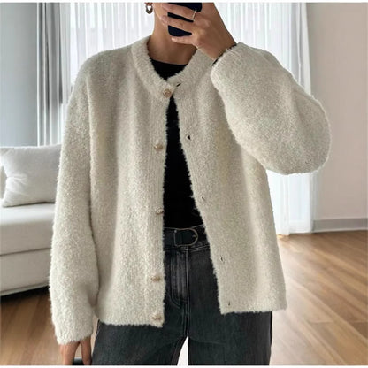 Damen Fluffiger Boucle-Pullover Stalluxe