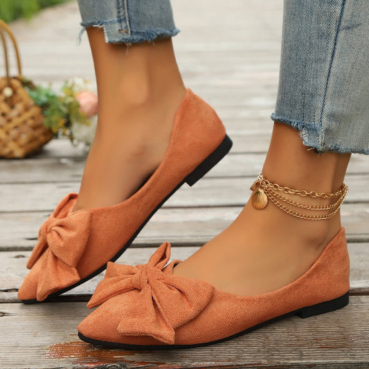 Damen Ballerinas mit eleganter Schleifenverzierung und weichem Innenfutter Stalluxe