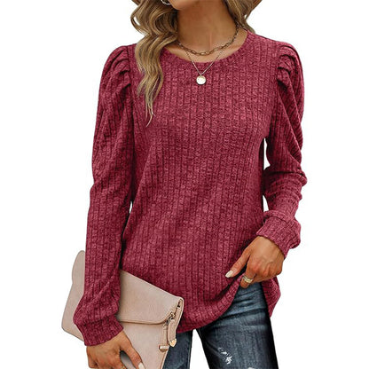 Damen stilvolles Pullover mit gerafften Ärmeln Stalluxe