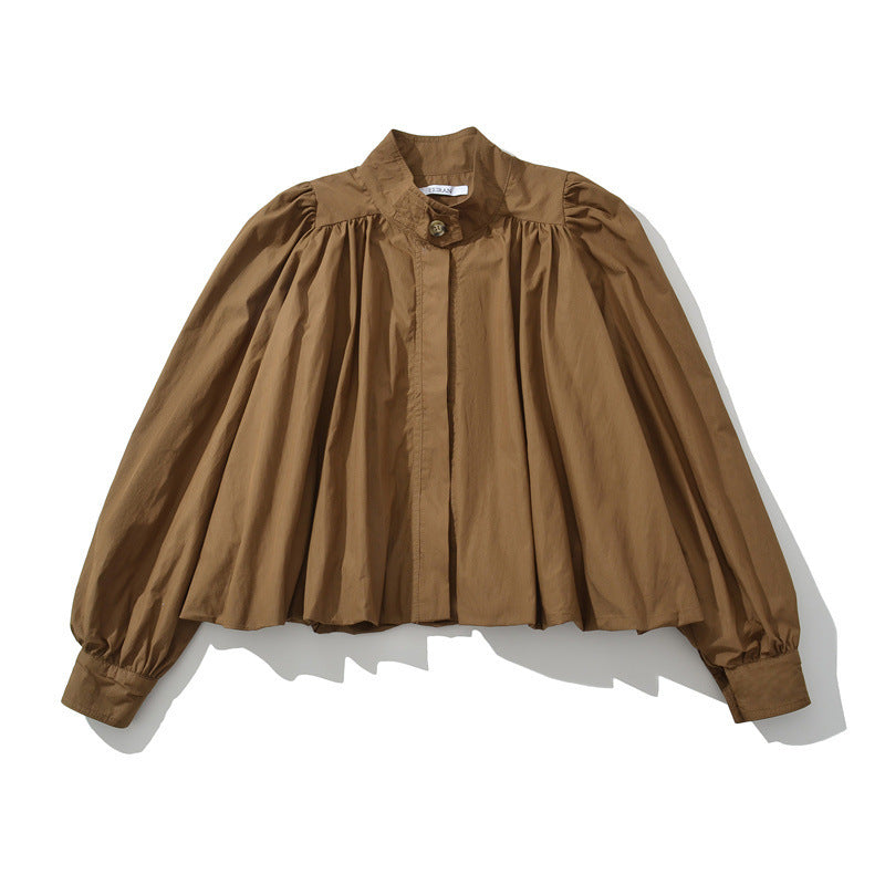 Damen modische Blusenjacke mit einzigartiger Drapierung und Knopfdetails Stalluxe