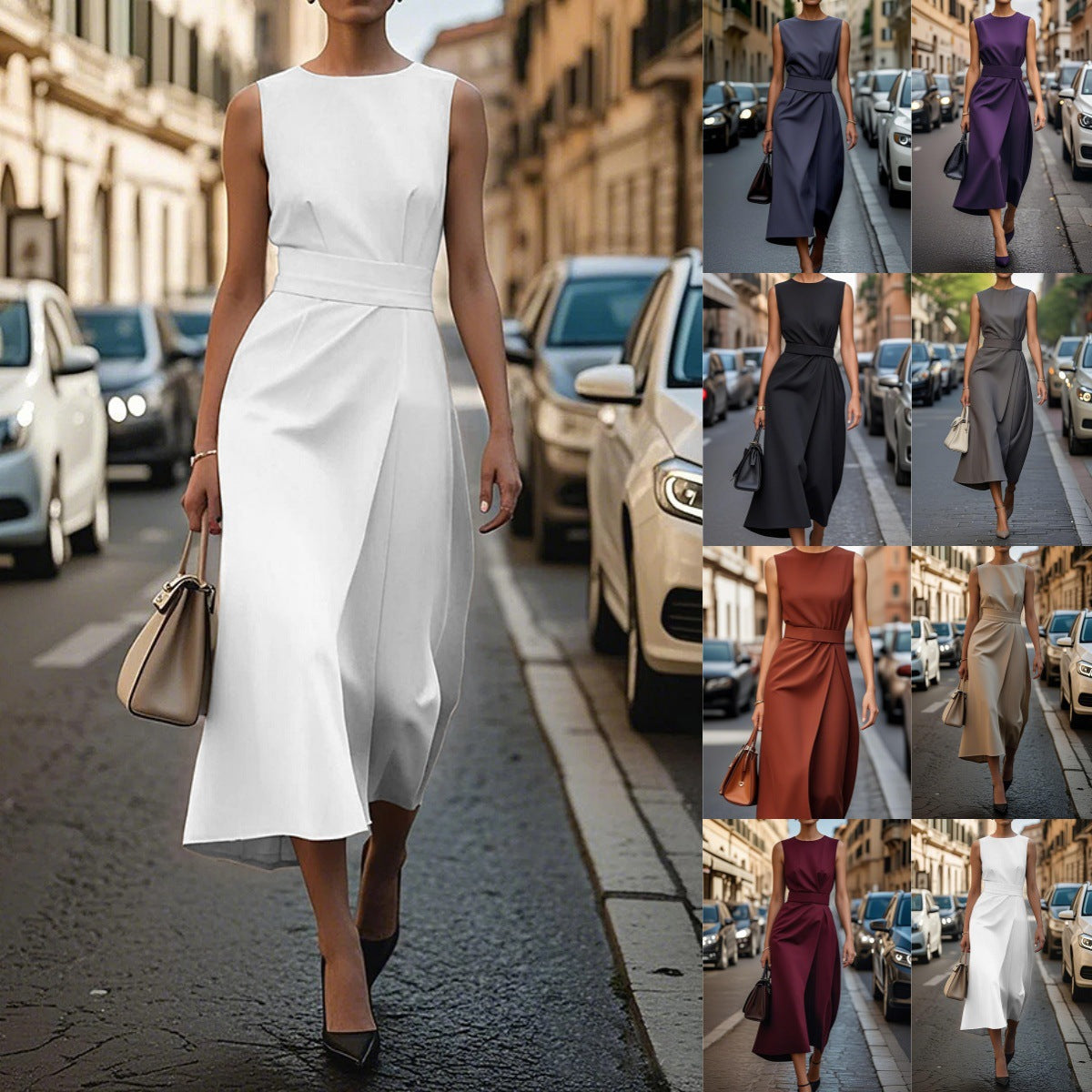 Damen Elegantes A-Linien Maxikleid Stalluxe
