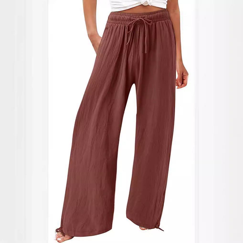 Damen Weite Sommerhose aus leichtem Material mit verstellbarem Bund Stalluxe
