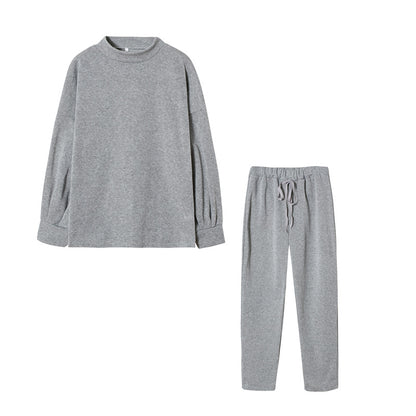 Damen Sportlicher Loungewear-Set mit hohem Kragen und elastischem Bund Stalluxe