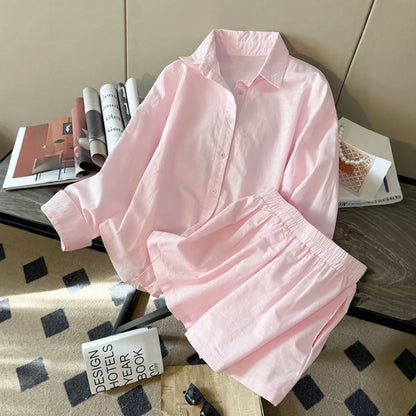 Damen Schlafanzug Set aus atmungsaktiver Baumwolle mit lässigem Schnitt Stalluxe