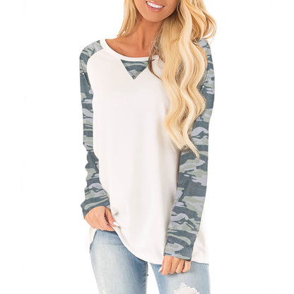 Damen Lässiges Langarmshirt mit farbenfrohen Mustern und Streifenmuster Stalluxe