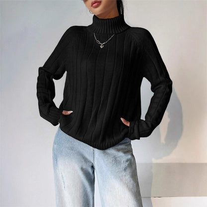 Damen Strickpullover mit hohem Kragen Stalluxe