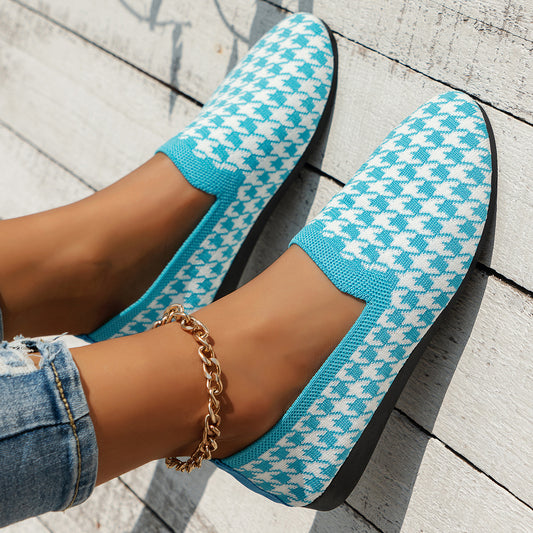 Damen Slip-On Sneakers mit innovativem Hahnentrittmuster und flexiblem Fußbett Stalluxe