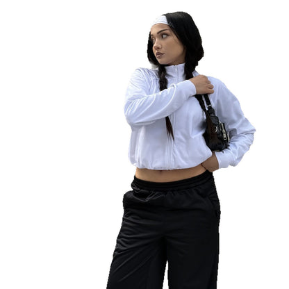 Damen sportliche Trainingsjacke und passende Hose mit hoher Taille Stalluxe