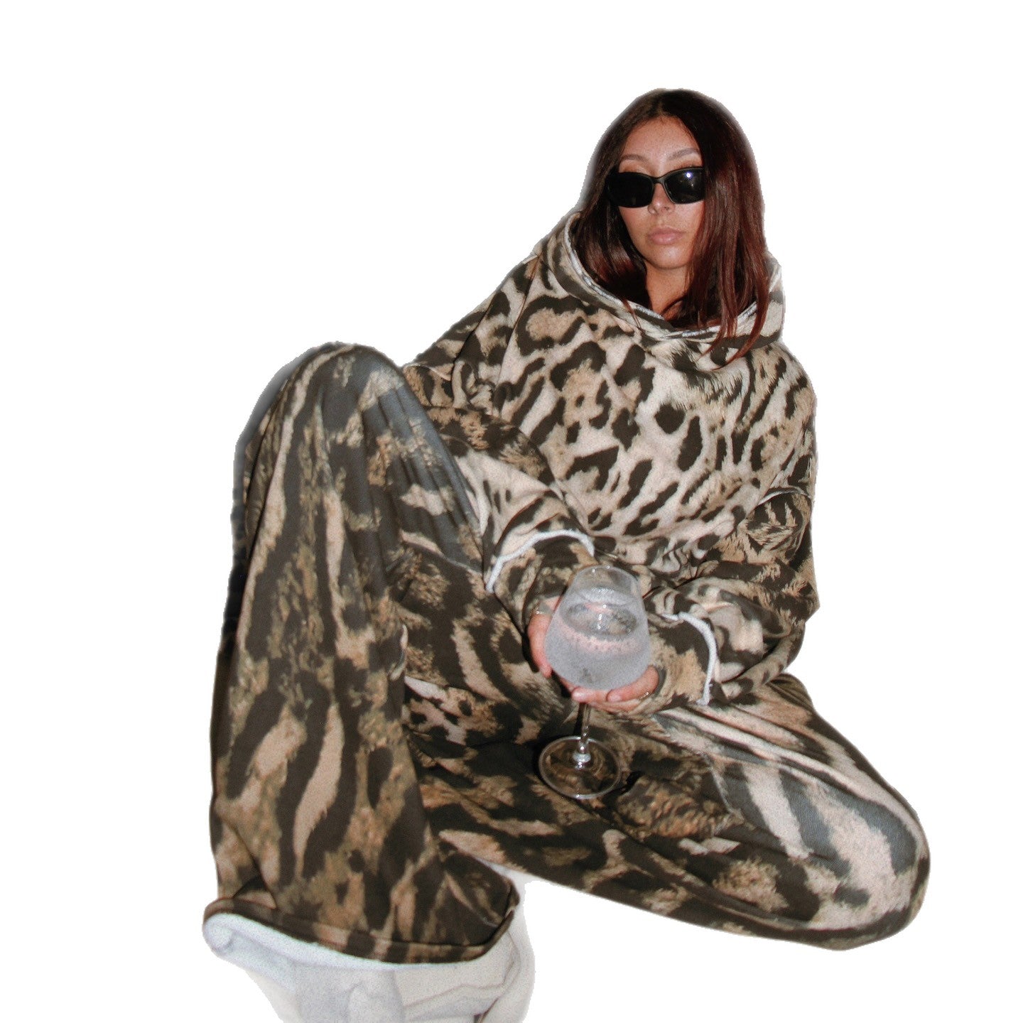 Damen Premium Lounge-Set mit elegantem Tierdruck und lässigem Schnitt Stalluxe