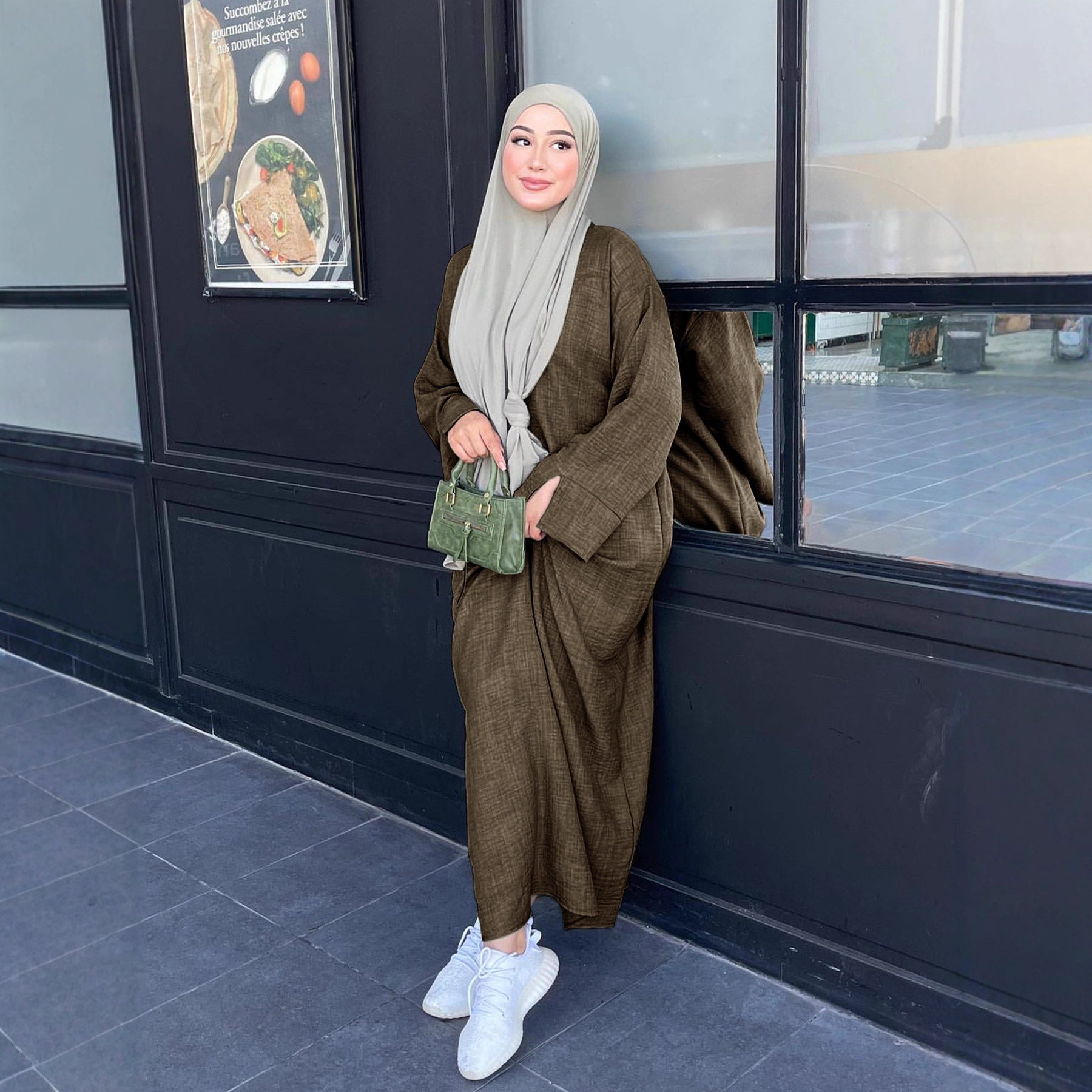 Damen Modischer Maxikleid mit voluminösen Ärmeln und eleganter Schnittführung Stalluxe