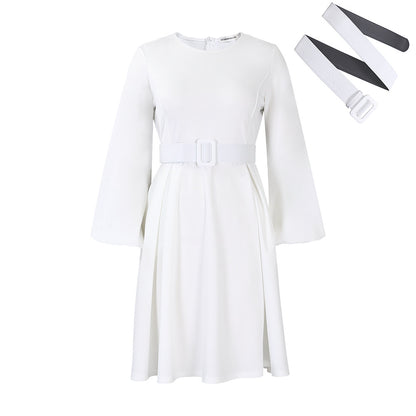 Damen Kleid mit weitem Schnitt und Taillengürtel Stalluxe