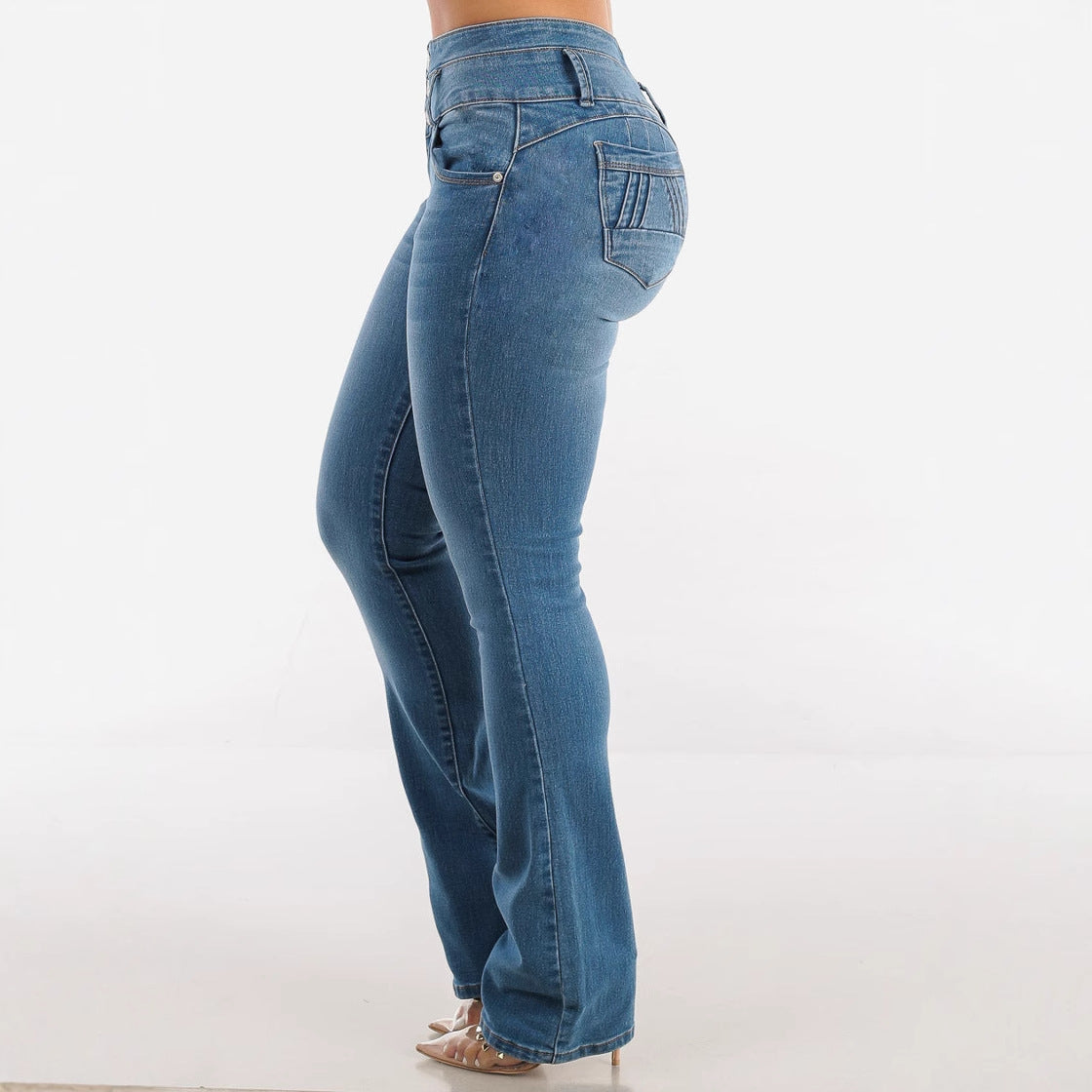 Damen Bootcut Jeans mit hohem Bund und konturierender Passform Stalluxe