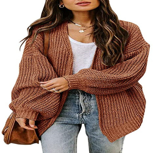 Damen Oversized Strickpullover mit Ballonärmeln und Strukturdesign Stalluxe