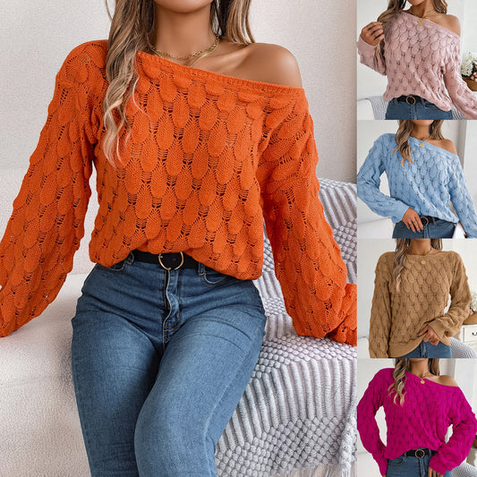 Damen Übergroßer Strickpullover mit Schleifenmuster Stalluxe