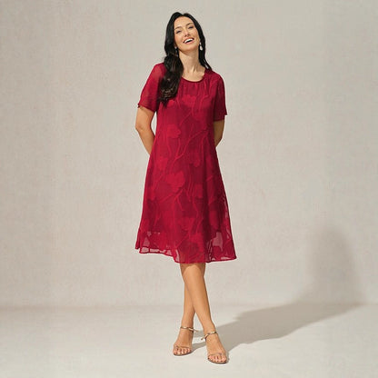 Damen Chic fließendes Kleid mit floralem Transparenzdesign Stalluxe