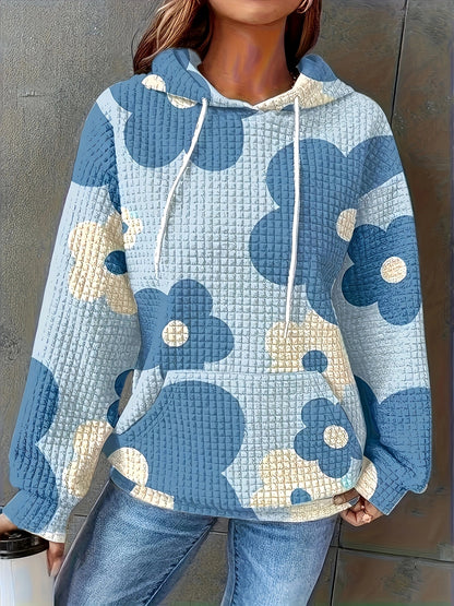 Damen Kapuzenpullover mit floralem Strukturmuster und bequemer Passform Stalluxe
