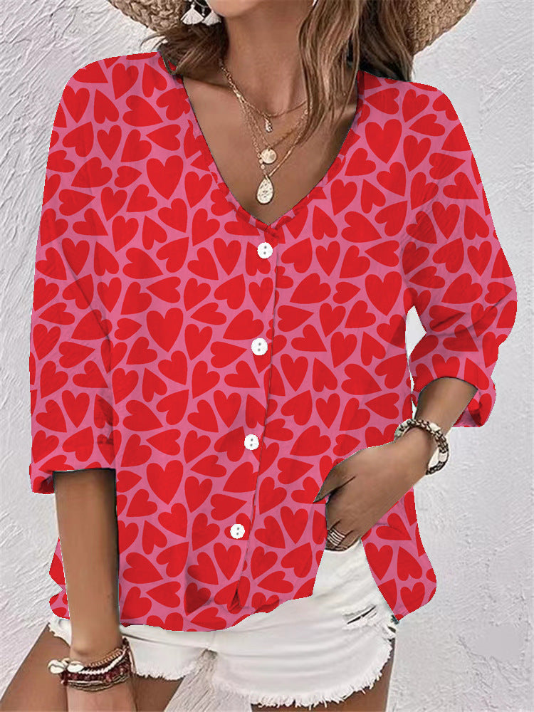 Damen Bluse mit floralem Design und knöpfbarer Vorderseite Stalluxe