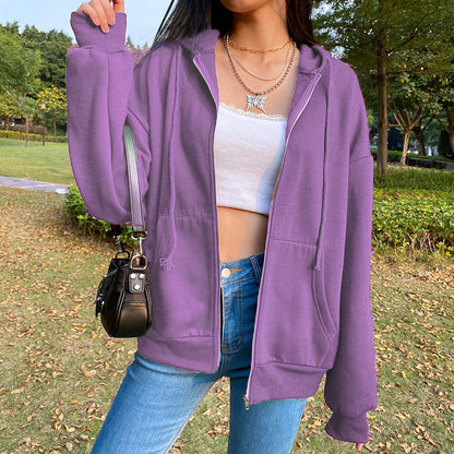 Damen lässige Kapuzenjacke mit großzügigen Taschen Stalluxe