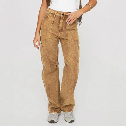 Damen Cargo-Jeans im lässigen Schnitt mit praktischen Seitentaschen Stalluxe