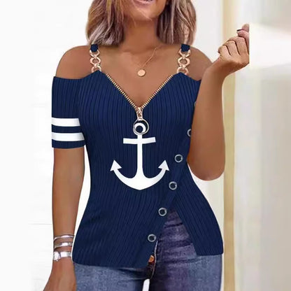 Damen Modisches Oberteil mit asymmetrischem Schnitt und Glitzerdetails Stalluxe