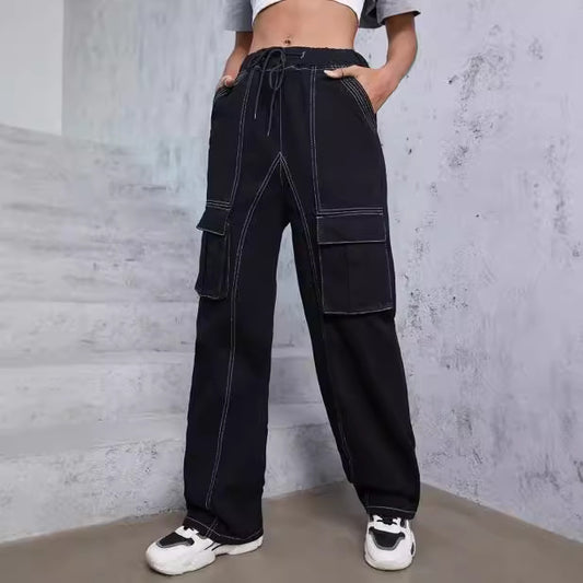 Damen Cargo-Hose mit weitem Bein und praktischen Seitentaschen Stalluxe