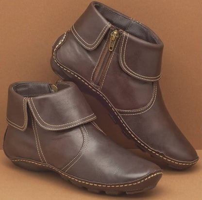 Damen Elegante Stiefeletten aus hochwertigem Leder mit seitlichem Reißverschluss Stalluxe