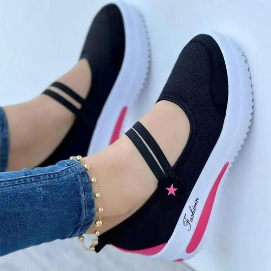 Damen Atmungsaktive Slip-On Freizeitschuhe mit elastischem Fersenriemen Stalluxe