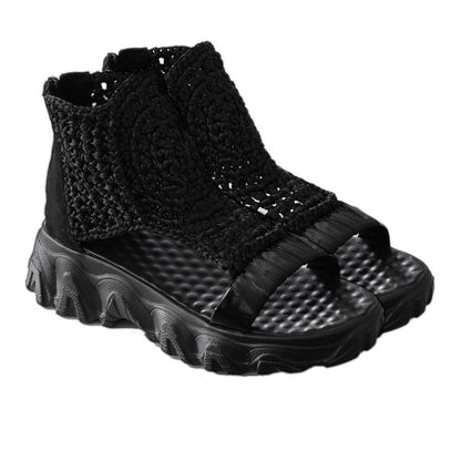 Damen modische Strandsandalen mit innovativem Keilrahmen und luftiger Strickoberfläche Stalluxe