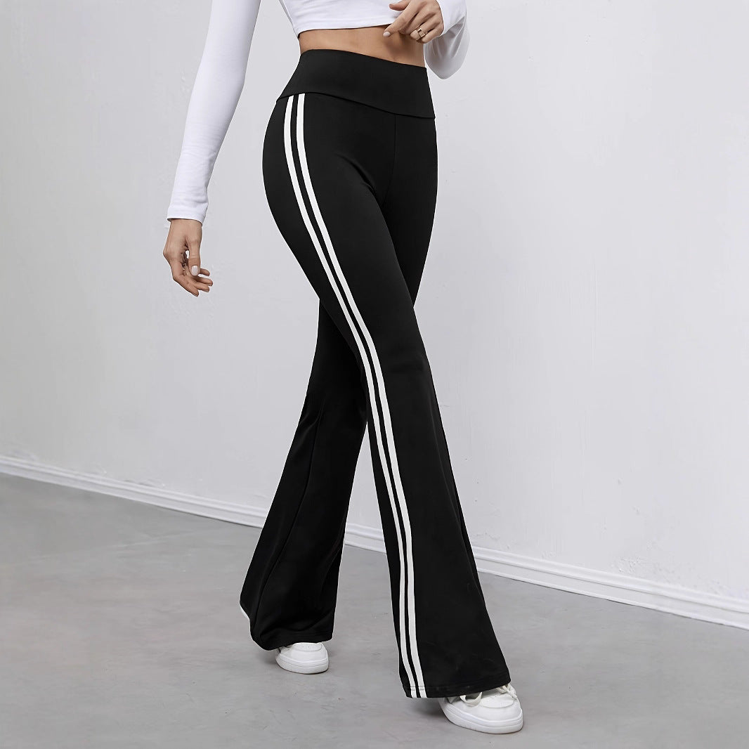 Damen weite Sportleggings mit seitlichen Streifen Stalluxe