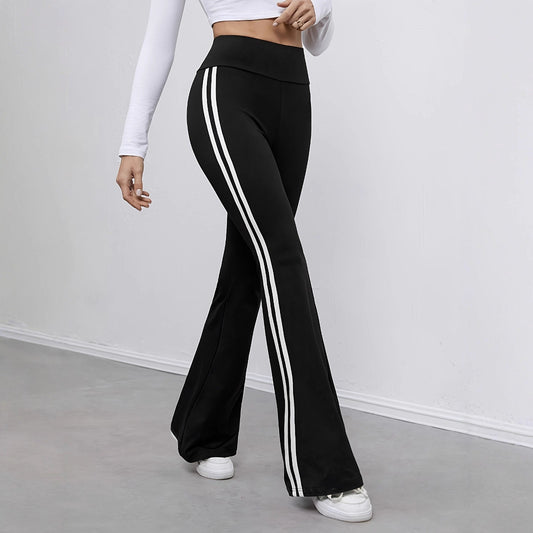 Damen weite Sportleggings mit seitlichen Streifen Stalluxe