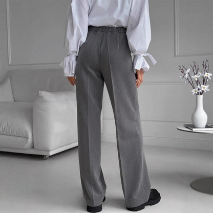 Damen elegante Pluderhose mit hohem Bund und ruhig fließendem Schnitt Stalluxe