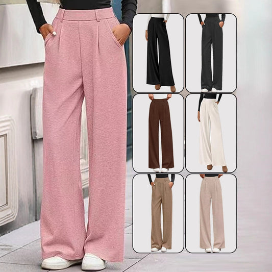 Damen Weite Stoffhose mit hochgezogenem Taillenbund und praktischen Eingrifftaschen Stalluxe
