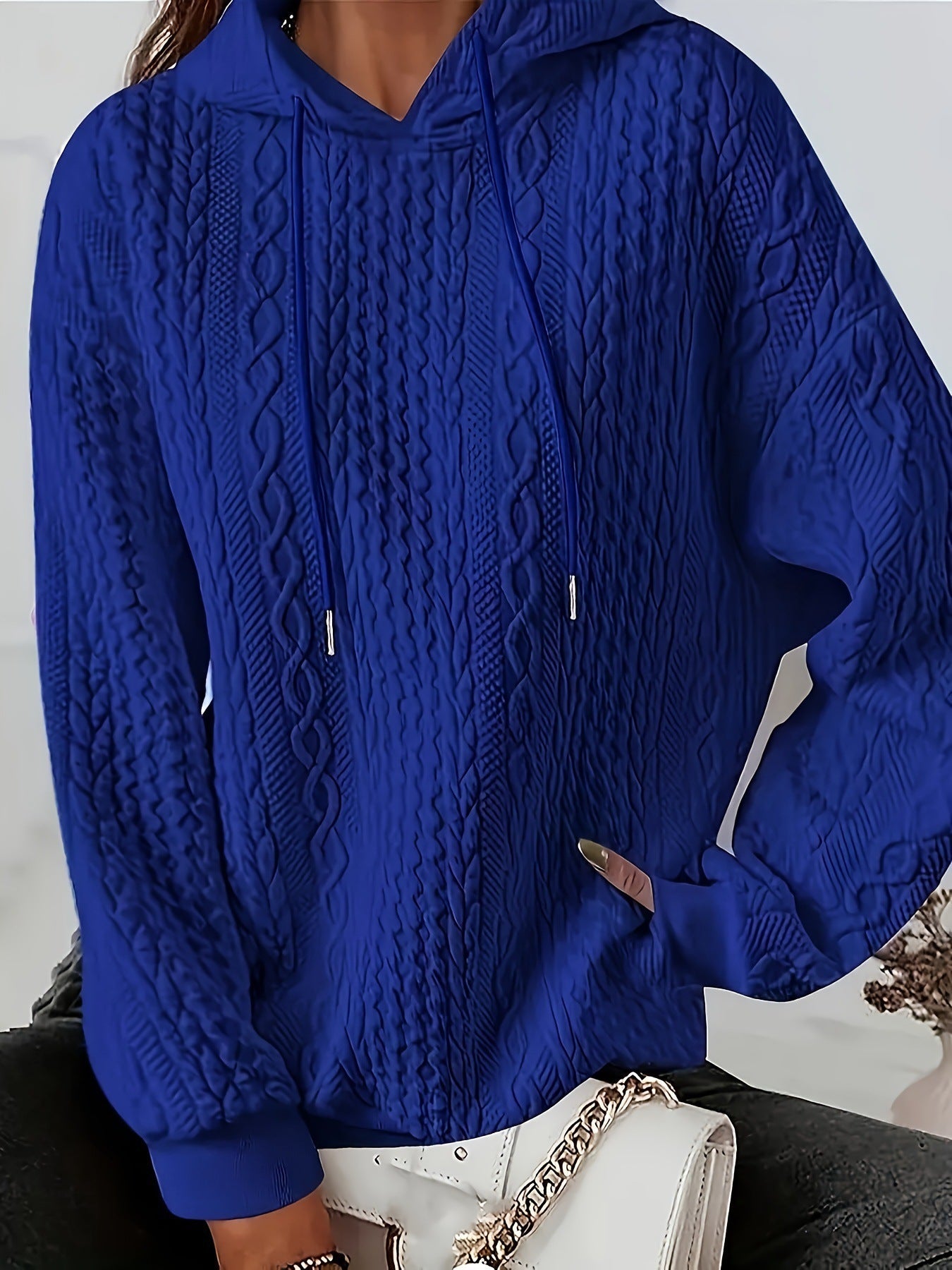 Damen Strickdesign Kapuzenpullover im Oversize-Schnitt Stalluxe