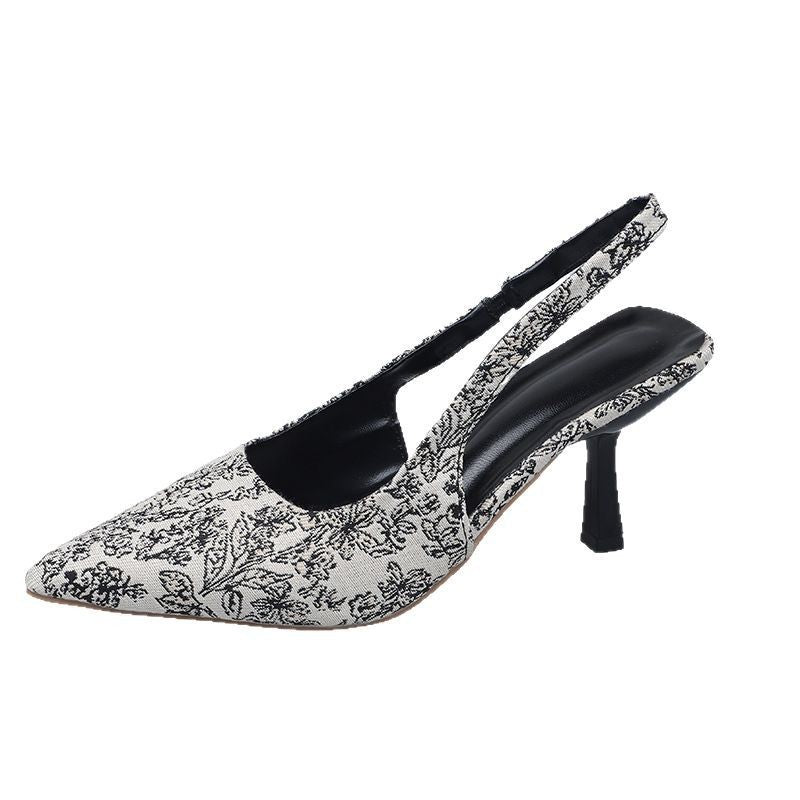Damen Elegante Slingback-Pumps mit floralem Druck und komfortablem Absatz Stalluxe
