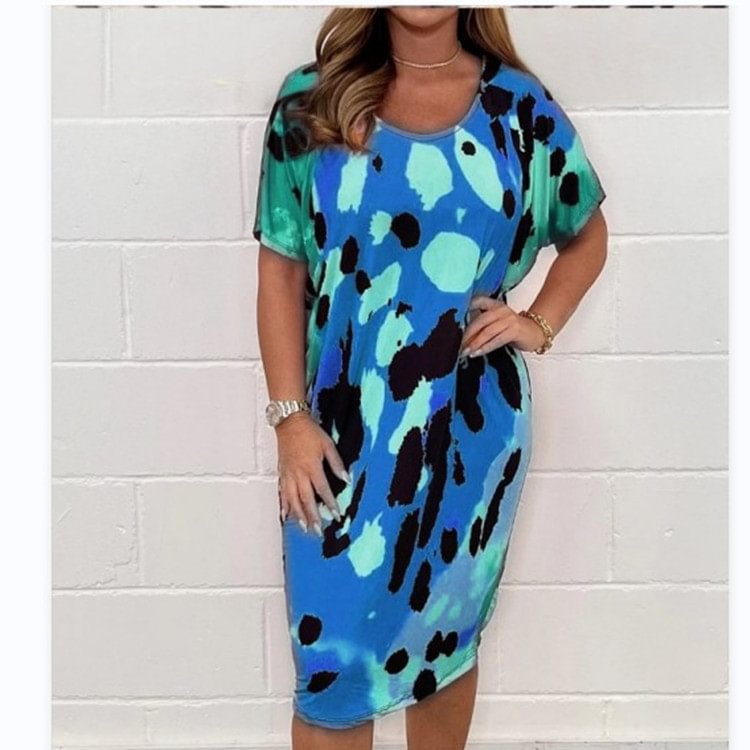 Damen Midikleid mit modernem Animal-Print und weichem Stretchmaterial Stalluxe