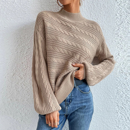 Damen Strickpullover mit weitem Schnitt und modischem Kabelmuster Stalluxe