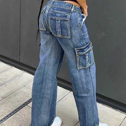 Damen Cargo-Jeans mit lässigem Schnitt und praktischen Taschen Stalluxe