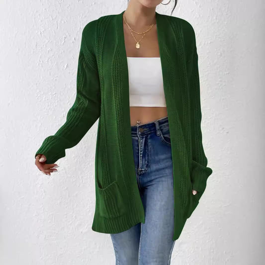 Damen Strickjacke mit offenem Design und praktischen Taschen Stalluxe