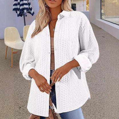 Damen Oversized Strickbluse mit modernem Zopfmuster Stalluxe