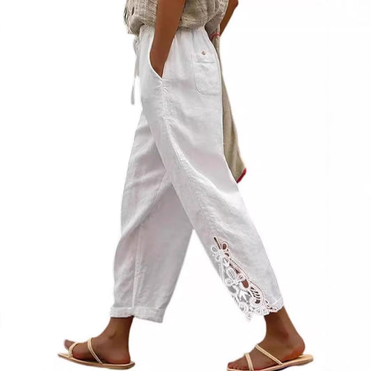 Damen Freizeithose mit aufwendigen Stickereien Stalluxe