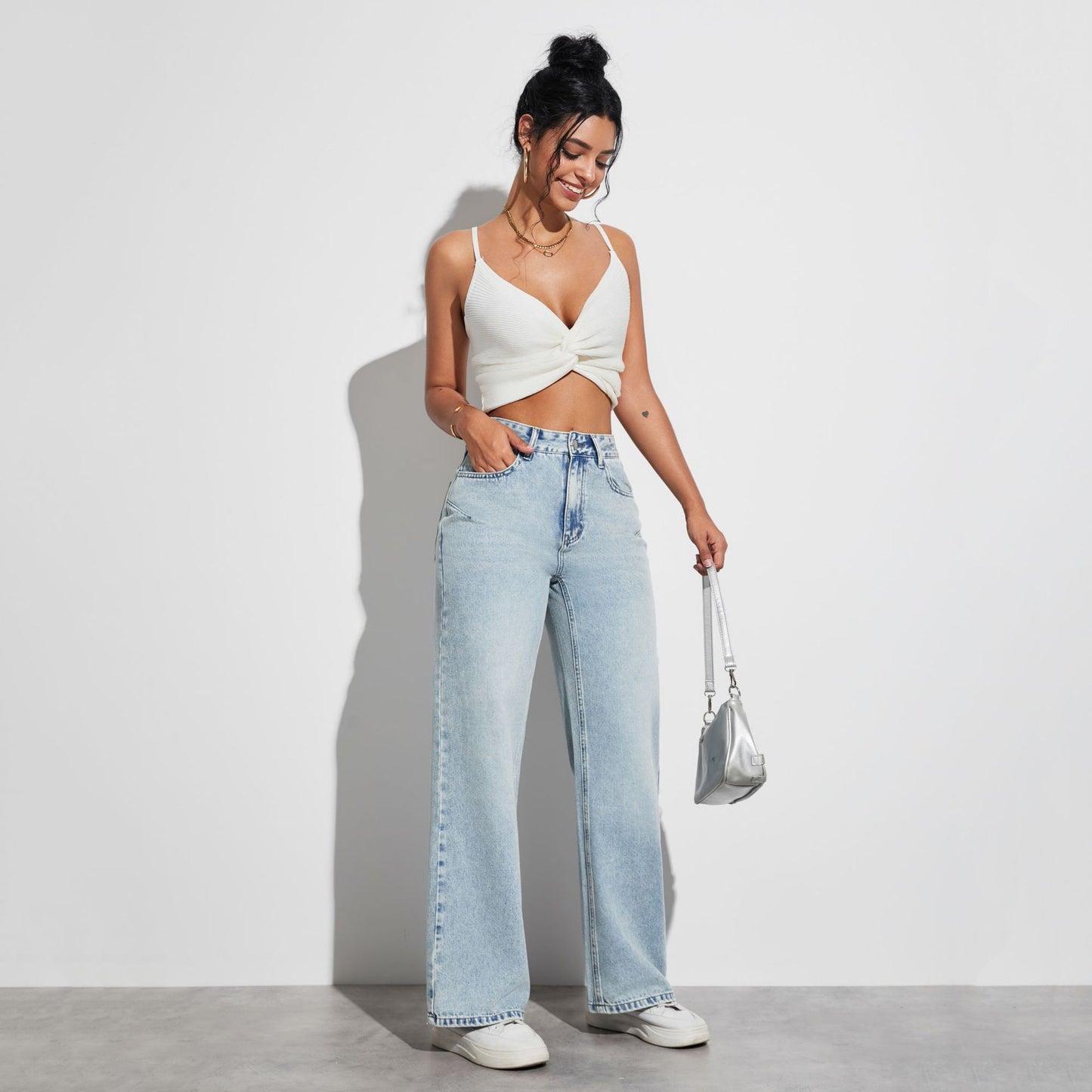 Damen Weite High-Waist Jeans mit authentischem Vintage-Look Stalluxe