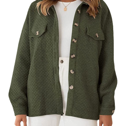 Damen Übergröße Steppjacke mit Taschen und klassischem Kragen Stalluxe